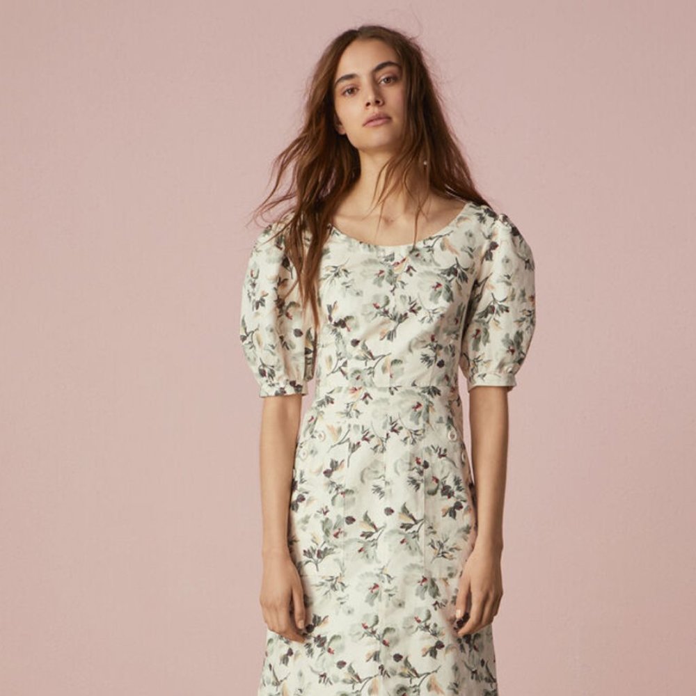 Rebecca Taylor Sofia Fleur Linen Dress